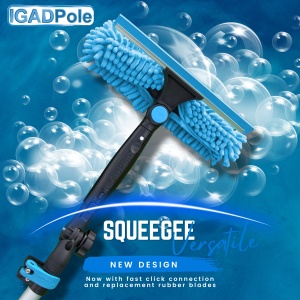 IGAD Professional Telescopic Window Cleaning Kit, 7m Extension Pole, Single Pivot 10" (25cm) Window Squeegee, Turquoise - Img 4