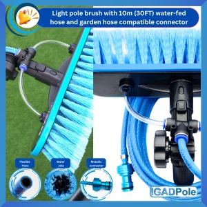 IGADPole 7m Extension Pole Kit with Water-fed Brush and Hose, with 6-Stage Telescoping Pole - Img 2