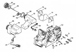Carter complet drujba compatibil Stihl MS 170, MS 180, 017, 018