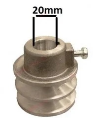 Fulie dubla motor generator, motopompa, motocultor 5-7 CP (ax 20 mm, diametru 55mm) - Img 3