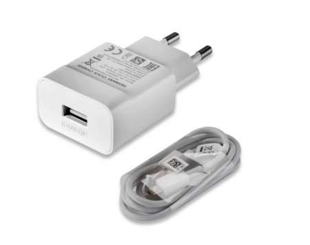 Комплект Huawei адаптер и кабел USB-A към USB Micro, Quick Charge