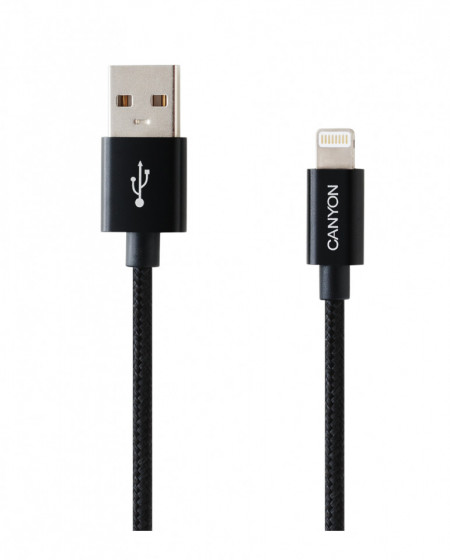 Кабел Canyon USB-A към Lightning, плетен