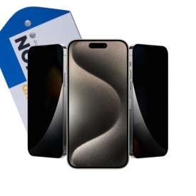 Удароустойчив Privacy стъклен full протектор за Apple iPhone 15 Pro