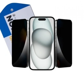 Удароустойчив Privacy стъклен full протектор за Apple iPhone 15