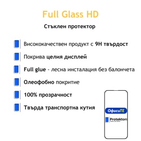 Удароустойчив Стъклен full протектор за дисплей на Apple iPhone 14 Pro