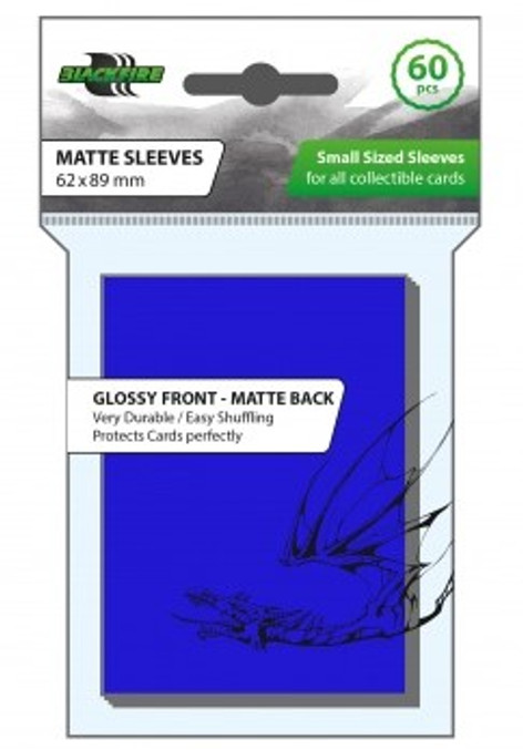 Blackfire 60 Small Sized Sleeves - Glossy Front Matte Back Dark Blue