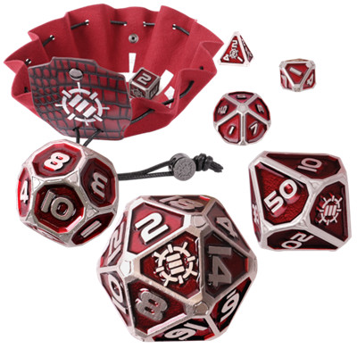 ENHANCE Tabletop RPGs 7pc Metal Dice (Collector's Edition Red)