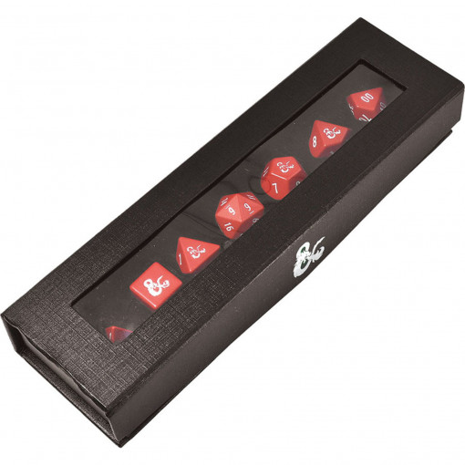 Heavy Metal Red and White RPG Dice Set