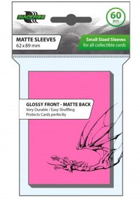 Blackfire 60 Small Sized Sleeves - Glossy Front Matte Back Pink