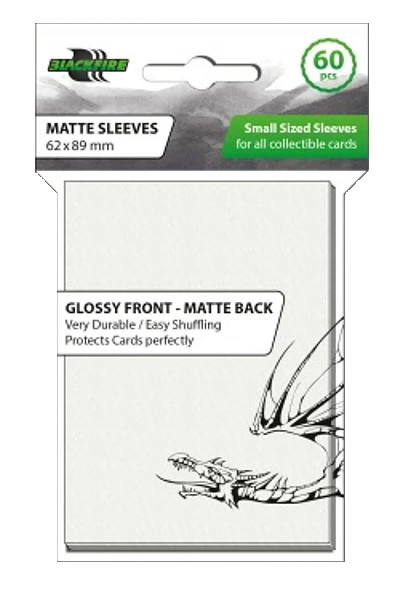 Blackfire 60 Small Sized Sleeves - Glossy Front Matte Back White