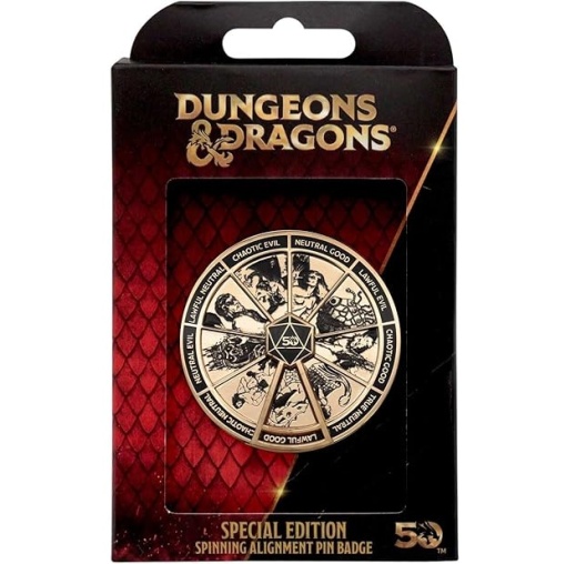 Dungeons & Dragons: Gold Plated Alignment Spinner Pin Badge
