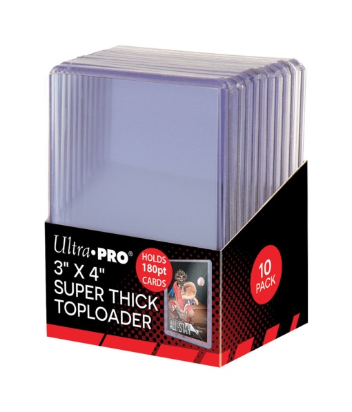 UP - 3" X 4" Super Thick 180PT Toploader with Thick Card Sleeves (10 pack)