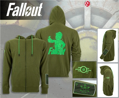 „Analog Pip-Boy“ Analog Pip-Boy Zip-Up Hoodie (L)