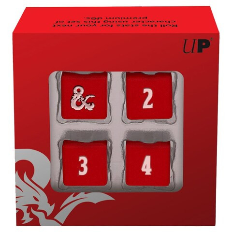 Heavy Metal Red and White D6 Dice Set
