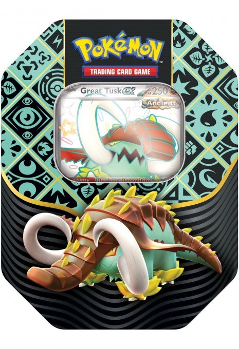 Pokemon Paldean Fates Tin - Great Tusk Ex