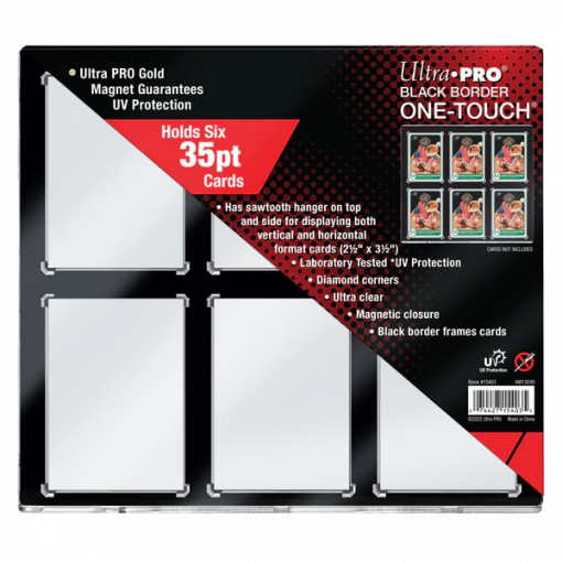Ultra PRO 35pt 6-Card Black Border ONE-TOUCH Magnetic Holder