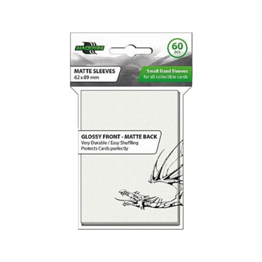 Blackfire 60 Small Sized Sleeves - Glossy Front Matte Back Clear