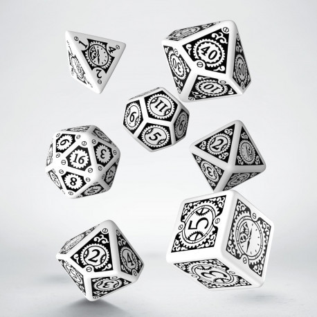 Q-Workshop Steampunk White/Black 7 Dice Set
