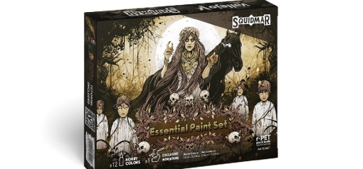 Vallejo - Game Color / 12 colors + figure - Essential Paint Set by Squidmar Miniatures 18 ml