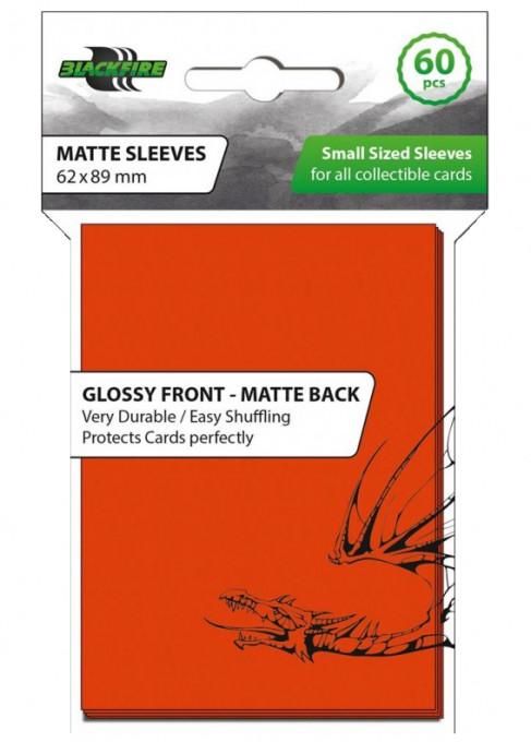 Blackfire 60 Small Sized Sleeves - Glossy Front Matte Back Orange