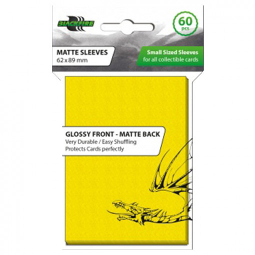 Blackfire 60 Small Sized Sleeves - Glossy Front Matte Back Yellow