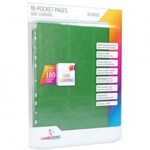 Gamegenic 10 18-Pocket Pages Side-Loading - Green