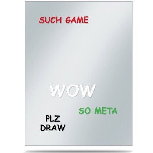 50 Standard Deck Protector OUTER Sleeves - Such Game Wow So Meta Plz Draw