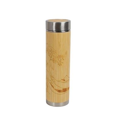 Bamboo tea bottle 400 ml - The great wave of Kanagawa