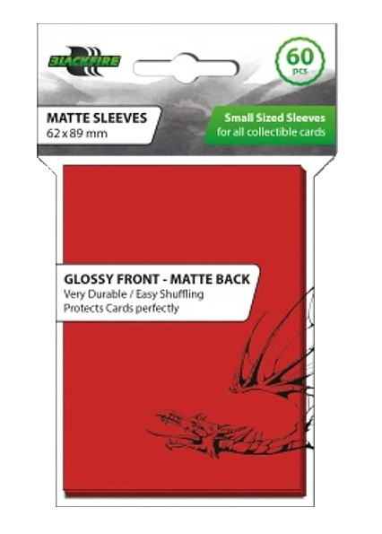 Blackfire 60 Small Sized Sleeves - Glossy Front Matte Back Red