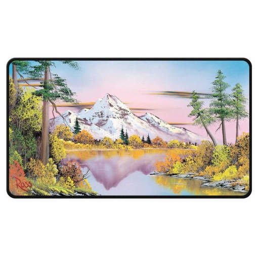 Ultra Pro - Bob Ross Mighty Mountain Lake Black Stitched Playmat