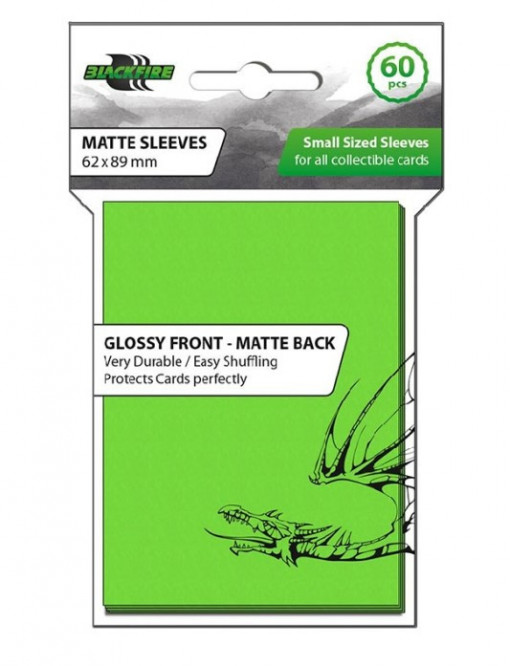 Blackfire 60 Small Sized Sleeves - Glossy Front Matte Back Light Green