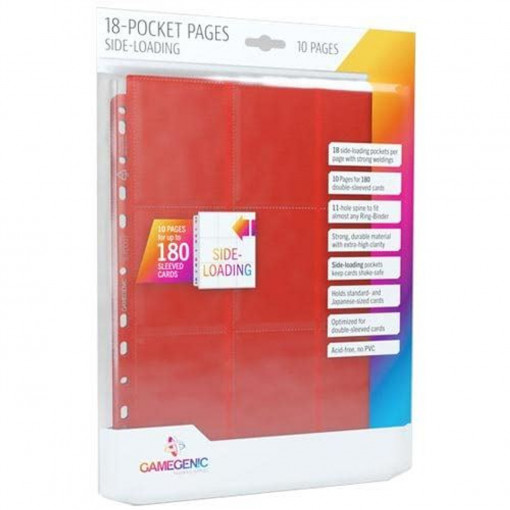 Gamegenic 10 18-Pocket Pages Side-Loading - Red