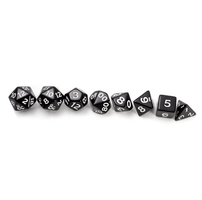 Sirius Dice - D&D New Adventurer Set - Black Dice