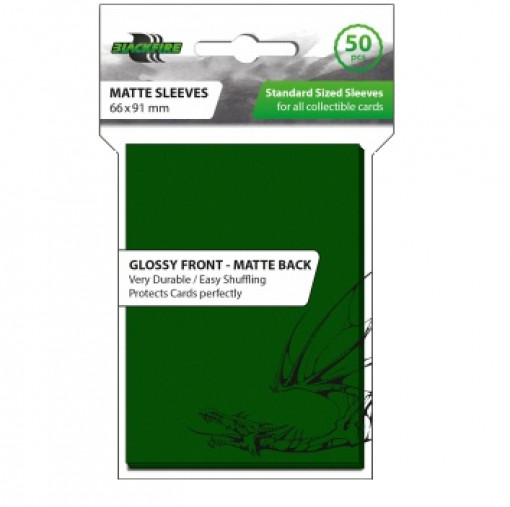 Blackfire 60 Small Sized Sleeves - Glossy Front Matte Back Green