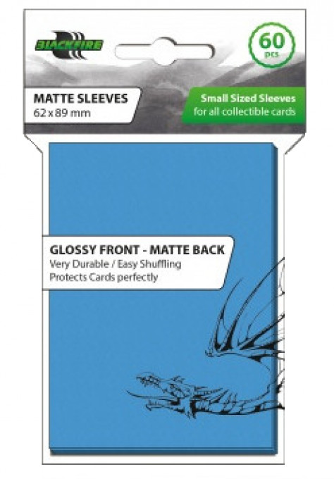 Blackfire 60 Small Sized Sleeves - Glossy Front Matte Back Light Blue