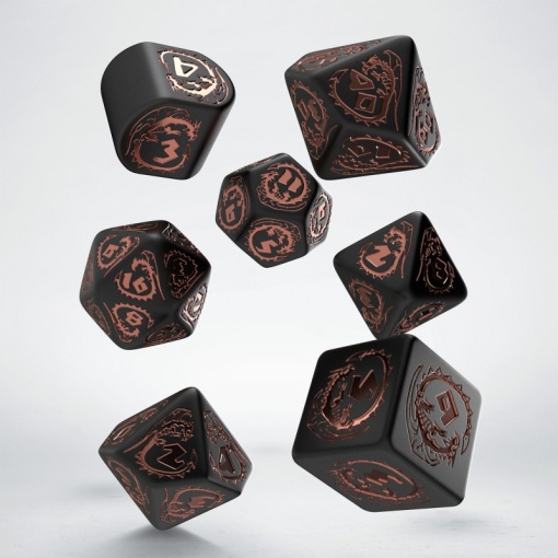 Dragons Modern RPG Dice Set - Obsidian
