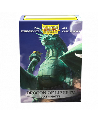 Dragon Shield 100 Standard Size Art Matte Sleeves - Dragon of Liberty