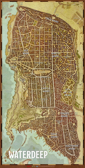 Dungeons & Dragons Game Mat Waterdeep 20''x40''