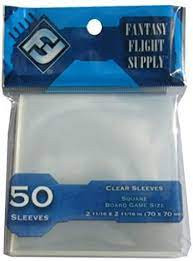 Fantasy Flight 50 Square Board Game Clear Sleeves (70x70mm)