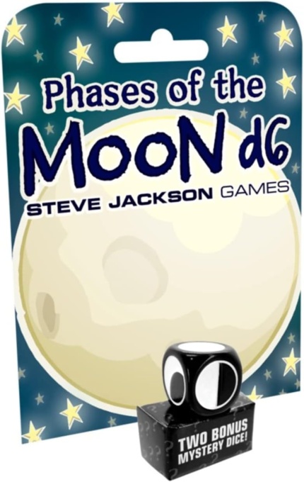 Phases of The Moon d6 19mm Six-Sided Die Two Mystery Dice