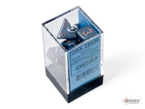 CHESSEX: Opaque Dusty Blue/Copper Polyhedral 7-Dice Set