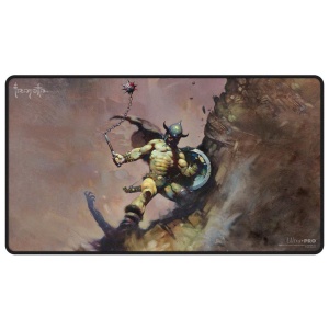 Ultra PRO Black Stitched Playmats: Frank Farzetta - "Warrior with Ball and Chain"