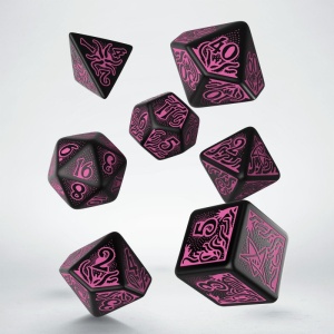 Call of Cthulhu: 7th Edition - Black & Magenta 7-Dice Set