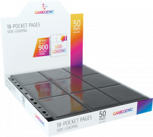 Gamegenic: 50 18-Pocket Side-Loading Pages - Black