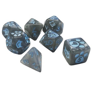 Kitten Polyhedral 7-Dice Set (Gray)