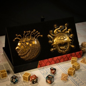 Dungeons & Dragons 50th Anniversary Beholder Twin Medallion Set Showcase