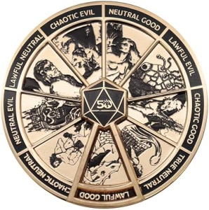 Dungeons & Dragons Gold Plated Alignment Spinner Pin Badge Item