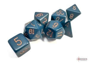 CHESSEX: Opaque Dusty Blue/Copper Polyhedral 7-Dice Set - Img 2