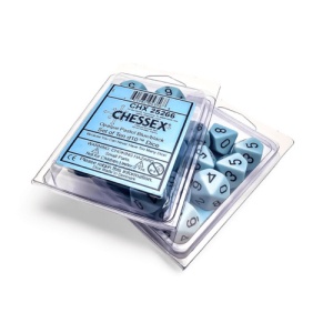 CHESSEX: Opaque Set of Ten D10s - Pastel Blue/Black