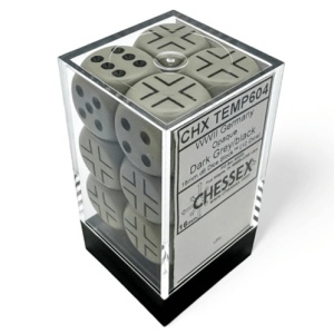 CHESSEX: War Dice - Germany (Opaque Dark Grey/Black)